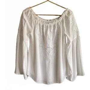 WHBM Women's White Boho Blouse